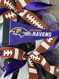 Football Wreaths, Ravens Football Wreaths, NFL Football Wreaths, MADE TO ORDER 7-10 days for production ANY TEAM