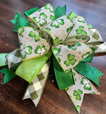 St. Patrick's Day Clip-on Bow, St. Patrick's Day Bow for Home Decor, Wreaths, Lanterns, Decorating