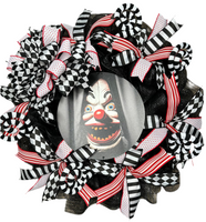 Scary Clown Halloween Wreath, Movie Inspired Front Door Decor, Seasonal Holiday Halloween Decoration