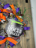 Hocus Pocus Halloween Wreath, Hocus Pocus Wreath, Halloween Wreath, Halloween Door Decor