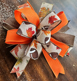 Fall Football Leaf Clip-on Bow 12" x 12" X 6"