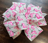 Pink Flamingo Clip-on Bow 12"x12 x 4"