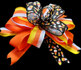 Halloween Candy Corn Clip-on Bow 12"x12"