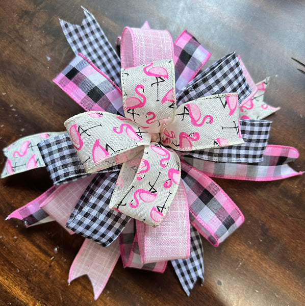 Pink Flamingo Clip-on Bow 12"x12 x 6"