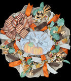 Hello Fall Farmhouse Wreath, Fall Wreath, Fall Handmade 24" Deco Mesh Wreath for Front Door