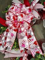 Valentine's Day Wreath, Valentine's Day Wreath for Front Door, Valentine's Day Wreath for Any Room, Pink & Red Valentine's Day Deco Mesh Wreath, Made to order