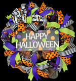 Happy Halloween Wreath, 24" Deco Mesh Halloween Wreath