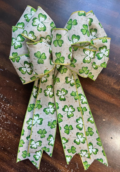 St. Patrick's Day Clip-on Bow, St. Patrick's Day Bow for Home Decor, Wreaths, Lanterns, Decorating