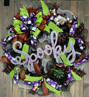 Halloween Wreath, Spooky Halloween Wreath, Halloween Wreath, Halloween Door Decor ONLY ONE AVAILABLE
