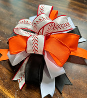 Clip-On Bow for Wreaths, Baseball Clip-On Bow for Home Decor, Baseball Bow (CUSTOM COLORS)