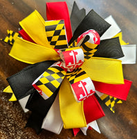 Maryland Flag Clip-on Bow 12"x12"