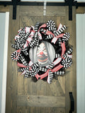 Scary Clown Halloween Wreath, Movie Inspired Front Door Decor, Seasonal Holiday Halloween Decoration