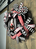 Scary Clown Halloween Wreath, Movie Inspired Front Door Decor, Seasonal Holiday Halloween Decoration