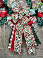 Christmas Front Door Wreath, Handcrafted 24" Farmhouse Christmas Wreath