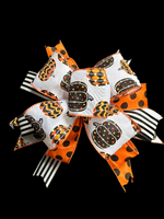 Pattern Pumpkin Halloween Clip-on Bow 12"x12"