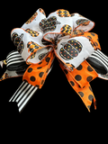 Pattern Pumpkin Halloween Clip-on Bow 12"x12"