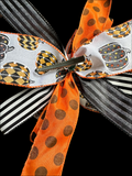 Pattern Pumpkin Halloween Clip-on Bow 12"x12"