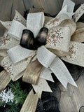 Winter Wreath, New Years Wreath, Winter Snowflake Wreath, Rose Gold, Gold and Silver Handcrafted 24" Wreath