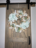 Winter Snowflake Wreath, Mint Green Snowflake 24" Wreath for front door