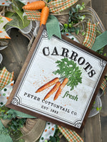 Carrots, Sage Green & Orange, Farmhouse, Spring, Easter, Handmade, Deco Mesh Wreath