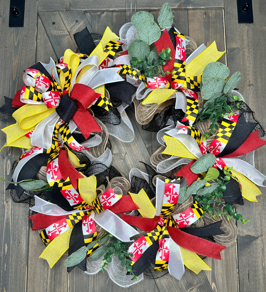 Maryland State Flag Handmade Wreath
