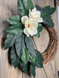 Magnolia Grapevine Modern Country Farmhouse Wreath
