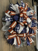 Football Wreaths, College Team Inspired Football Wreaths, College Football Wreaths, MADE TO ORDER 7-10 days for production