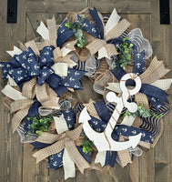 Anchor Beach Coastal Nautical Handmade Wreath